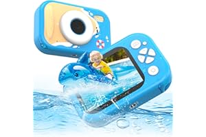 ULEWAY Kinderkamera, 1080P Kinder Kamera Unterwasser, Digitalkamera Unterwasserkamera mit 2,4” Bildschirm,32GB SD-Karte,10M/32.8FT Fotoapparat Spielzeug Geschenk für Kinder 3-12 Jahre