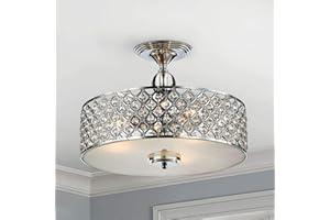 SM SAINT MOSSI Saint Mossi Nowoczesny żyrandol K9 Crystal Raindrop, oświetlenie podtynkowe, lampa sufitowa LED, lampa wisząca do jadalni, łazienki, sypialni, salonu, wysokość 28 cm x szerokość 39 cm