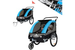 Tiggo S2 - Remolque infantil con suspensión para jogger 2 en 1, para niños, para bicicleta, giratorio 360°