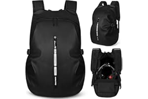 OUUTMEE Motorcycle Backpack, Waterproof Helmet Backpack for Men Women, Off-Road Bike Bag, Motorbike Rucksack with Reflective Stripe, Motorbike Travel Backpacks(Large)