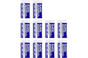 Pence & Moon Collective 10 Pcs Eraser Multipack, Erasers Multipack, White 2B Rubbers Erasers, Classic Latex Free Plastic Rubber for School, Office, Kids, Adults Art