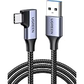 Ugreen Type-C USB 3.0 90 Derece A&ccedil;ılı &Ouml;rg&uuml;l&uuml; Data ve Şarj Kablosu 1 Metre