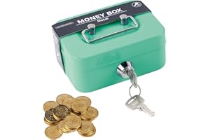 FENGQQKJ Cassette of Money lockable Small lockable Box Cash Register with Slit Cash Box Receipt Box Money Boxes Receipt Box with 2 Keys for Storing Change, Coins