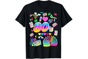 BAHAA'S TEE Cool 80's Music Party, Retro Back To 80's Graphic Design T-Shirt