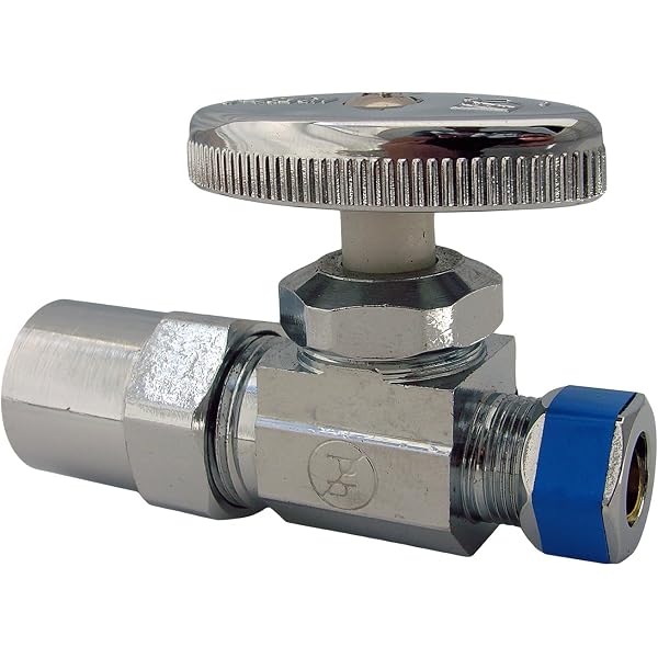 LASCO Angle Stop Valve - Quarter Turn, 5/8" Compression Inlet X 3/8" Outlet, Chrome Plated Brass, Lead Free - View #8
