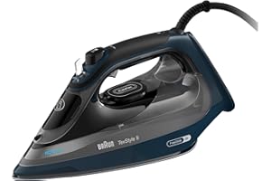 Braun TexStyle 9 SI9682DB Ferro da Stiro a vapore con 5 Anni di Assistenza, Colpo Vapore 260g/min, Modalità ECOMODE Risparmio Energetico, Piastra Freeglide 3D Eloxalplus, Serbatoio 330ml, Blu Scuro