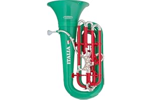 Classic Cantabile KT-30PL MardiBrass Tuba Bb en plastique ABS, léger et stable, pavillon et mécanisme en laiton. Inclus housse et embouchure. Couleur vert.