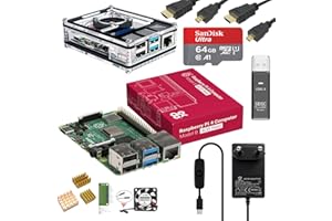 MARSTUDY Raspberry Pi 4b Starter-Kit - (64GB Edition) / Raspberry-Pi-4B (4GB RAM) /Raspberry-Pi-OS(64-Bit) vorinstalliert (4GB+64GB)