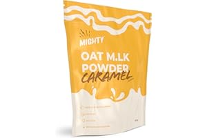 MIGHTY PEA Mighty Caramel Oat M.LK Powder, (300g Bag, Makes Up To 30 Hot Drinks), Vegan Coffee Creamer, Ideal for Caramel flavour coffees at home or on-the-go