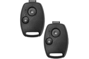 EMSea Zestaw 2 przycisków, pilot zdalnego sterowania, breloczek do kluczy, kompatybilny z Honda Civic Jazz CRV Insight Record Fit Frv, obudowa kluczyka ze skórką na klucze, kolor czarny