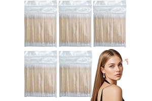 CATOR 500 st bomullspinnar, träpinnar, bomullspinnar, spetsig spets, applikator, makeup kosmetiska applikator, öronpinnar, pinnar