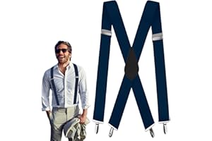 ENITHELITE Bretelle Eleganti Uomo e Donna - 5cm Lavoro, Vintage, Moderne Con 4 Clip - Forma Di X Con Clip Robuste - Reggicalze