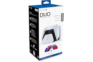 GIOTECK Gioetck Duo Base de Carga para 2 mandos PS5 dualsense con 6 Carcasas de Color Intercambiables