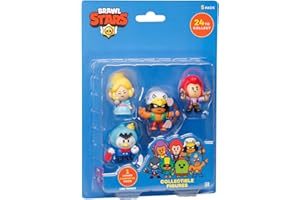 Brawl Stars Collectable Mini Figures 5 Pack | 1 Mystery Character | 2 Inch Figures | Fan Favourites | P.M.I. Official Licensed Toys | Supercell | Gift For Gamers Toys