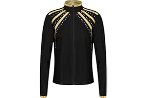TiaoBug Kids Girls Athletic Track Jacket Striped Rhinestones Zipper Sweatshirts Dance Gym Yoga Running Workout Tops