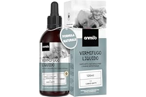 ANIMIGO Vermifugo per Gatti e per Cani in Gocce 120ml, Sverminatore per Gatti e Cani, Vermifugo Gocce con Ingredienti Naturali, Vermifugo per Cani e Gatti Liquido, Sverminante per Gatti e Sverminante per Cani