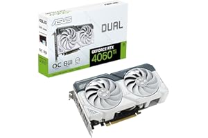 ASUS DUAL NVIDIA GeForce RTX 4060 Ti OC Edition / Blanc – Carte graphique gaming (8GB GDDR6X, PCIe 4.0, DLSS 3, HDMI 2.1, Display Port 1.4a, ventilateurs axiaux, technologie 0dB)