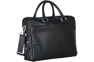 Leonhard Heyden Berlin Zipped Briefcase 2 Compartments Black
