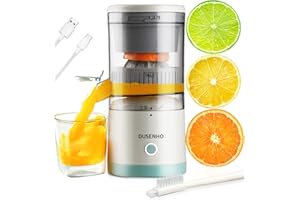 DUSENHO Zitronenpresse Elektrisch Saftpresse Elektrisch Orangenpresse Zitruspresse Tragbare USB-Aufladung Juicer Entsafter für Orange, Zitronen, Zitrusfrüchte