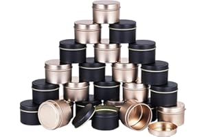 CosyCaya 24 Pack Candle Tin Cans with Lids, 4 Oz, Metal Candle Jars for DIY Candle Making, Arts & Crafts, Favors and Gifts