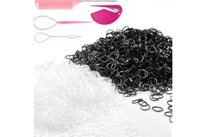 Zingso Małe gumki do włosów, cienkie gumki do włosów, 2000 sztuk, mini gumki do włosów dla dziewcząt, przezroczyste gumki do włosów, małe, cienkie gumki do grzywy, włosy konia, gumka do zaplatania