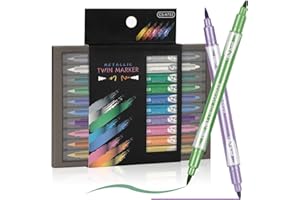 EooUooIP Felt Tip Pens, 10 pcs Calligraphy pen Assorted Colors Sign Brush Pen Art Brush Marker Water Based Journaling Pen Set for Calligraphy