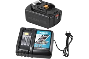 BXOXD Batería de repuesto para Makita de 18 V y 5,5 Ah, con cargador BL1860B, BL1850, BL1840B, LXT400 | DC18RC 3 A, carga rápida, protección contra sobrecalentamiento
