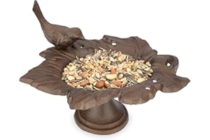 WILDLIFE FRIEND Mangiatoia per uccelli in piedi – Mangiatoia per uccelli con piedistallo (20 x 17 x 15 cm) – Ciotola per mangime per uccelli selvatici in ghisa