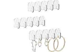 duozoanz Portaoggetti Appendere Porta Collane, Orecchini Organizer Adesivi Porta Anelli Espositore con 15 Gancetti per Appendi Gioielli Braccialetti Anelli Armadio Muro