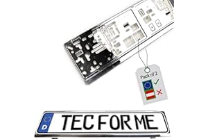 TEC FOR ME NEU! Premium Chrom Kennzeichenhalter für DE Größen – luxuriöses Design, widerstandsfähiges ABS Material, perfekte Anpassung, TÜV-geprüfte Stabilität (Deutschland ! KEIN Österreich)