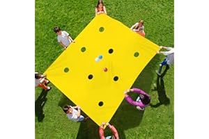 Sonyabecca Hole Tarp Team Building Exercise Activities Games Teamwork Group Learning Fun Playing 84''Lx55''W(Other Size:98''Lx71''W)