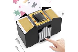 ZIKSUN 1-4 Deck Card Shuffler Machine, USB Charging/Battery Operated Automatic Card Dealer, Electric Card Shufflers Playing Poker/UNO/Bridge Game Accessories for Family Party Club