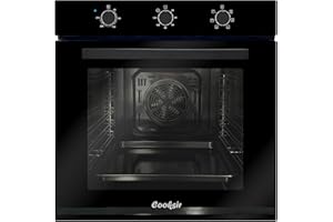 Cooksir 60 cm Built-in Oven 60 Litres Large Capacity Oven with Plug, 2200 W, 6 Functions, Mechanical Rotary Knob, 120 Minute Timer, Rear Blower, 230 V, 50 Hz