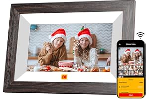 KODAK Cadre Photo Numérique 7 Pouces, WiFi Connecté Cadre Numerique, IPS Écran Tactile, Cadre Photo Électronique avec 32Go de Espace, Rotation Automatique, Partagez des Photos et Vidéos Via App/USB C