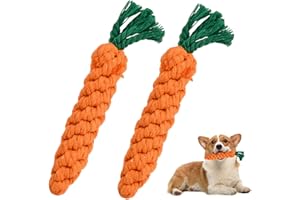 Vesaneae Zabawka dla Psa, Marchewka - Wytrzymała do Żucia, Czyszczenia Zębów, Pleciona, Interaktywna dla Małych i Średnich Psów, 2 Sztuki