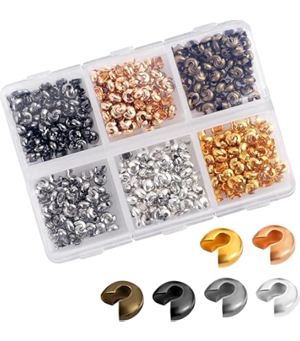 PH PandaHall 1 Scatola 3 Colori Perline Ottone Perline per