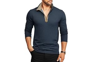 Danfiki Męskie koszulki polo Quarter Zip Waffle Bluzy z długim rękawem Sweter Jesienne swetry Geometryczna faktura