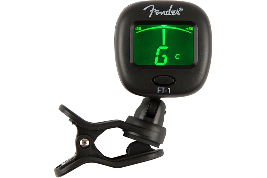 Fender FT-1 Pro Afinador de Pinza, Para Guitarras Eléctricas, Acústicas y Bajo, Negro