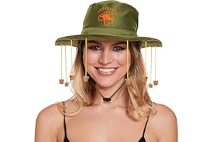 HD Novelty Australian Hat With Cork Adult Inflatable Kangaroo Print Dundee Fancy Style Dress Hat Party Accessories Kit Australia Day Hat Aussie Crocodile Hunter Hat