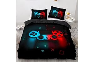 DELLIOP 3-częściowy zestaw pościeli dla graczy 3D, 200 x 200 cm, z zamkiem błyskawicznym, wzór NBA z 2 poszewkami na poduszki 50 x 75 cm, zestaw pościeli do koszykówki dla dzieci i dorosłych, 100% bawełna