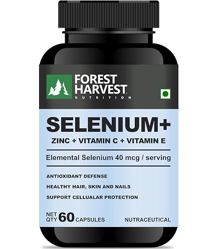 l carnitine zinc vitamin c & e selenium Forest Harvest Selenium with Zinc, Vitamin C & Vitamin E | 40mcg Elemental  Selenium | 120 Capsules | Antioxidant, Immunity & Skin Health Support