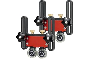 CIMSFCOR Federbretter für Tischsäge, Pressen Feeder Guider Dual Bearing Roller, Aluminiumlegierung Federbrett Einstellbare Holzbearbeitungswerkzeuge Beweglich 5MM Prozess für Tischler (2 Stück)