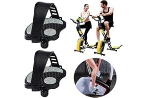 Fiacvrs Lot de 2 pédales de vélo d'appartement avec sangles réglables - Pédales de rechange pour vélos d'appartement, vélos d'appartement, vélos de rotation et tous les vélos de 1,27 cm ou 1,4 cm