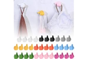 XUIIOSOOKP 34 Pcs Thumb Cable Clips, Thumbs Wall Hooks Self Adhesive, Cable Organiser Holders, Cable Tidy Clips, Stick on Hooks for Home Office Desk Data Cable Management Hanging Coat Cloth Towel