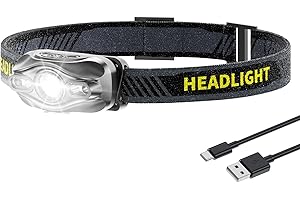 Smiling Shark Linterna Frontal LED, Mini LED Headlamp Cabeza con Luz Blanca & Roja 45° Ajustable Superbrillante Impermeable Adultos Niños Camping Pesca Trekking, LED-Linterna-Frontal-Cabeza-Mini