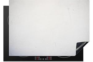 KitchenYeah© Coperchio Piano Cottura 75x52 cm Cucina Copri Fornelli Tappetino Induzione Antiscivolo Piastra Protezione Calcestruzzo - Bianco - Moderno