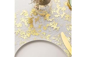 KQNM Camino de Mesa Dorado de 28 cm x 10 m, Camino de Mesa de Malla de lámina Dorada, Camino de Mesa de Metal Brillante para decoración navideña, Envoltura, Fiesta, Boda, cumpleaños