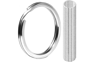 AIOUNIYA Pack of 20 304 Stainless Steel Key Rings, Diameter 25 mm, Flat Key Rings, Suitable for All Types of Keys, DIY, Crafts (Primary Colour) (60 Pieces (25 mm))