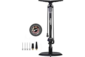 ‎GOBKO GOBKO Fahrradpumpe Luftpumpe Fahrrad Französische Ventile mit Manometer, Luftpumpe für Rennrad MTB Sportballpumpe Hochdruck 160 Psi und 11 Bar