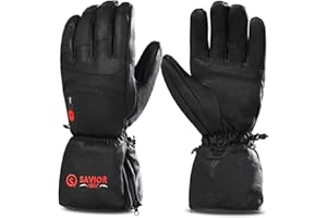 SAVIOR HEAT Guantes Calentados para Hombres Mujeres, Guantes Eléctricos Recargables, Guantes de Esquí Calentados y Guantes de Esquí